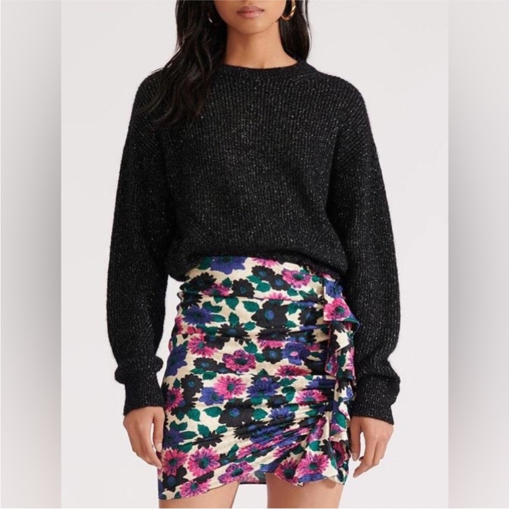 Veronica Beard Ravello Floral Jacquard Ruched Silk Mini Skirt. Size: 0 - Picture 2 of 15
